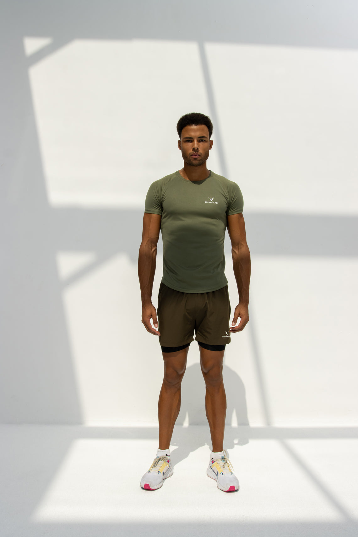 Men's Green Custom Double-Layer Gym Shorts