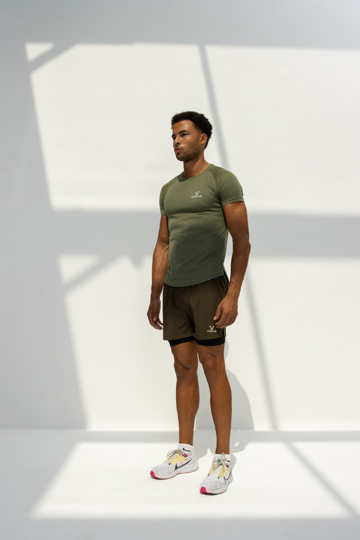 Men's Green Custom Double-Layer Gym Shorts
