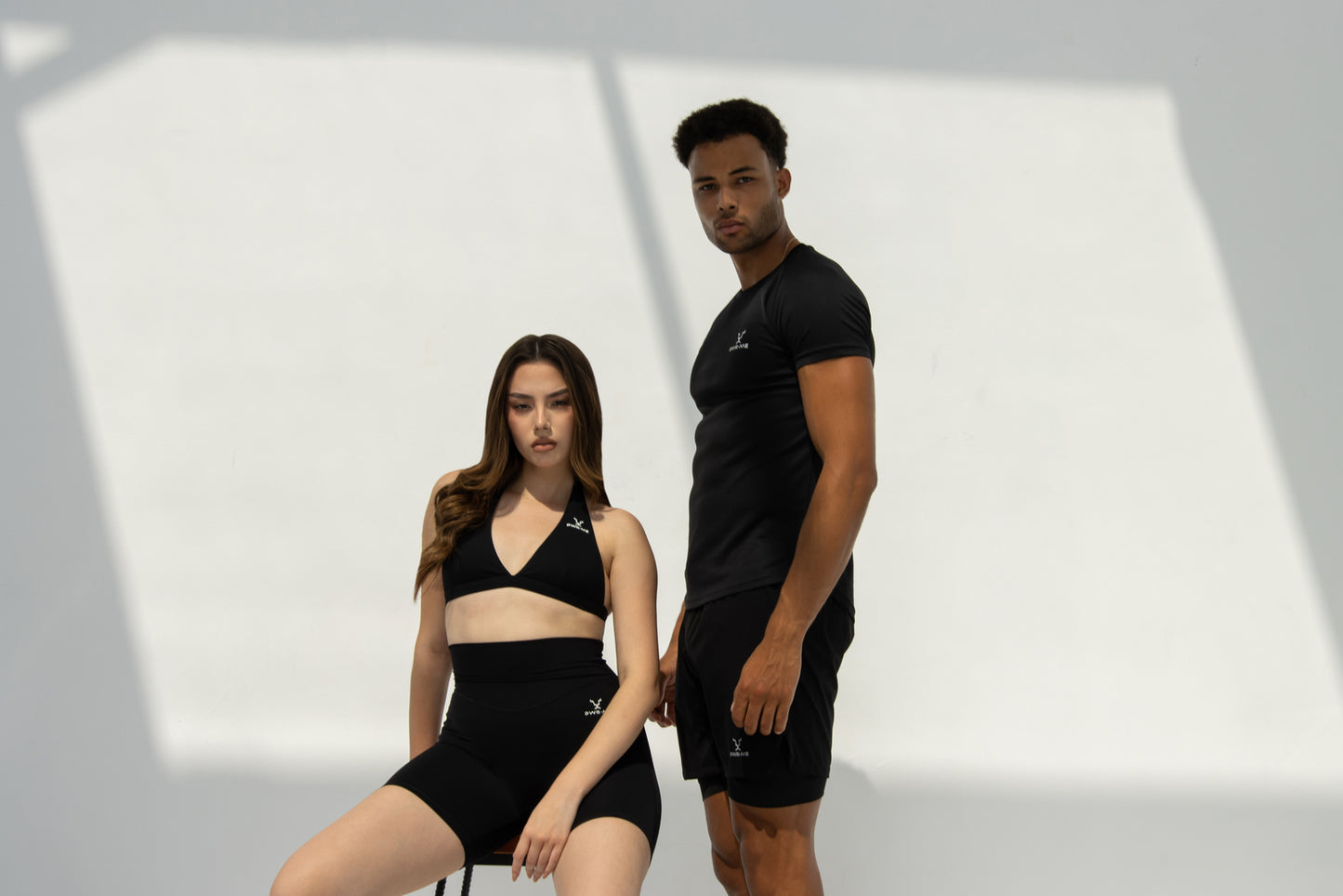 Men's Black Custom Double-Layer Gym Shorts