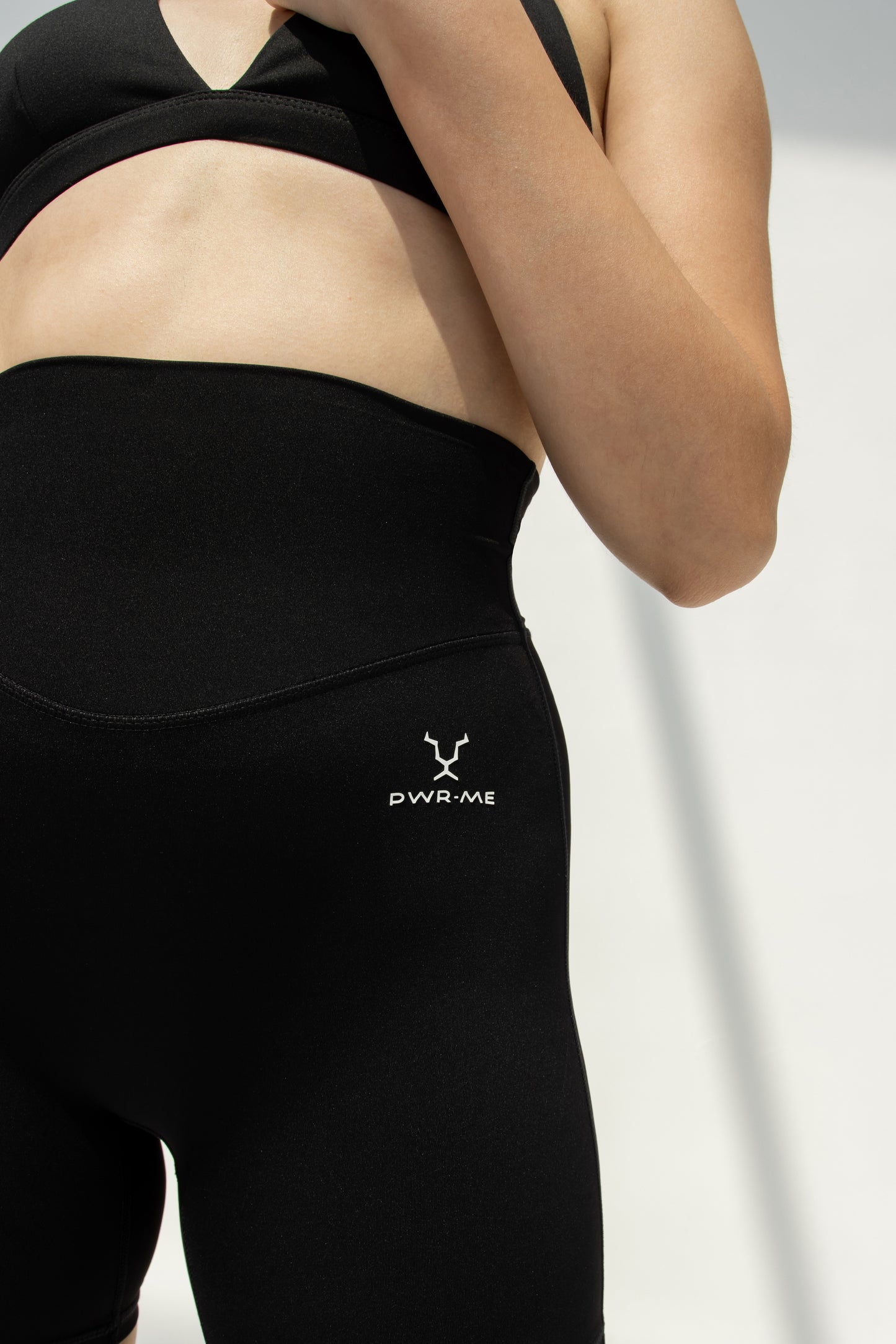 Black Sports Bra & High-Waisted Shorts Set
