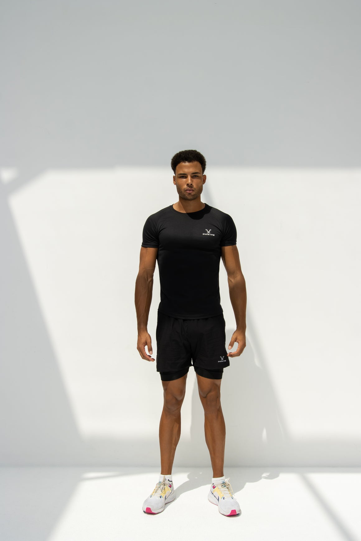 Men's Black Custom Double-Layer Gym Shorts