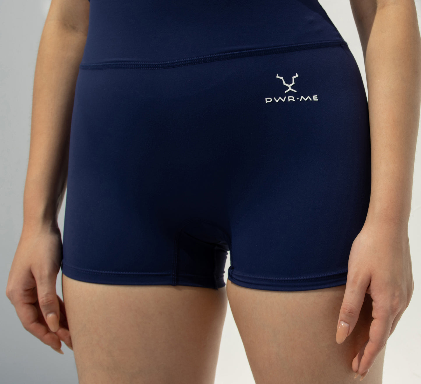 Navy Blue Sports Bra & High-Waisted Shorts Set
